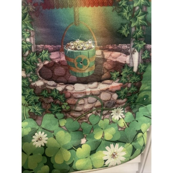 WILLABEE AND WARD TOTE/PURSE MARCH Quilt Sequin Rainbow Clover Sheep Flowers - Picture 6 of 12